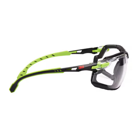 3M™ Solus™ 1000 Schutzbrille, grün/schwarzer Rahmen, Scotchgard™ Anti-Beschlag- und Kratzschutzbeschichtung (K&N), klare Scheiben, Schaumstoffdichtung und Band, S1201SGAFKT-EU, 20/Karton