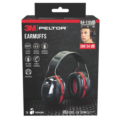 3M™ PELTOR™ Optime™ III Kapselgehörschutz H540A, SNR-Wert 34 dB, Schwarz/Rot