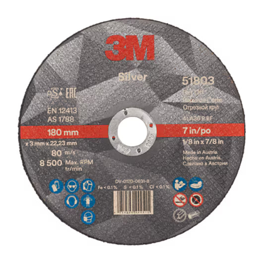 3M™ Silver Trennscheibe, T41, 180 mm x 3 mm x 22,23 mm