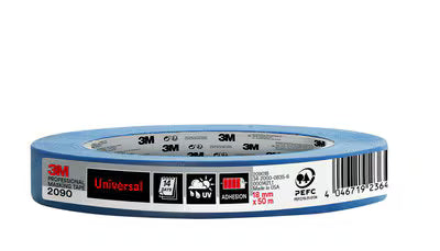 3M™ Profi-Abdeckband 2090, verschiedene Oberflächen, blau, 18 mm x 50 m, 1 Rolle/Packung, 100% PEFC, SGSCH-PEFC-COC-110078
