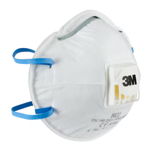 3M™ Atemschutzmaske zum manuellen und maschinellen Schleifen 8822, FFP2, Ventil, 5 Stück/Packung