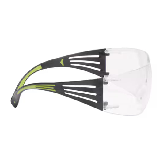 3M™ SecureFit™ 400 Schutzbrille, schwarz/grüner Rahmen, kratzfest/beschlagfrei, klare Gläser, SF401AS/AF-EU