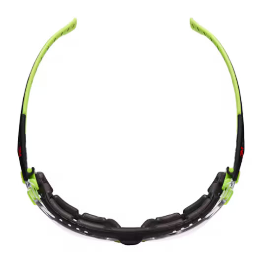 3M™ Solus™ 1000 Schutzbrille, grün/schwarzer Rahmen, Scotchgard™ Anti-Beschlag- und Kratzschutzbeschichtung (K&N), klare Scheiben, Schaumstoffdichtung und Band, S1201SGAFKT-EU, 20/Karton