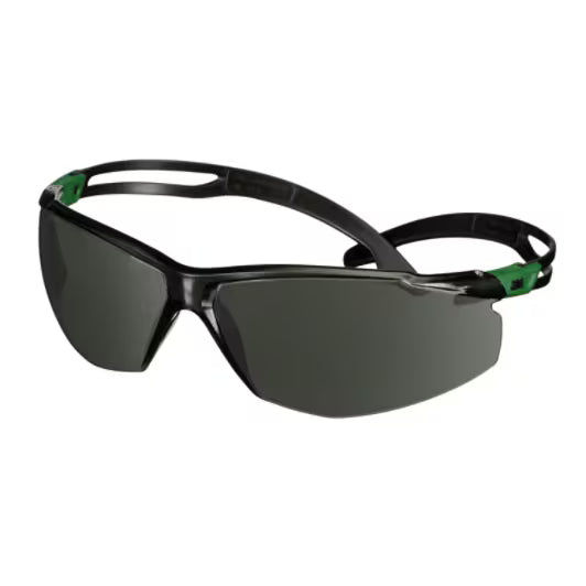 3M™ SecureFit™ 500 Schutzbrille, grün/schwarzer Rahmen, kratzfest+ (K), IR 3.0 graue Scheiben, SF530ASP-GRN-EU, 20 Stück/Karton