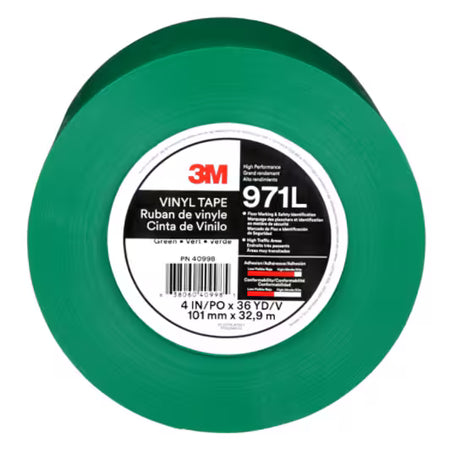 3M™ Robuste Bodenmarkierungsklebeband 971L, Grün, 101.6 mm x 33 m, 0.43 mm, einzeln verpackt praktisch verpackt