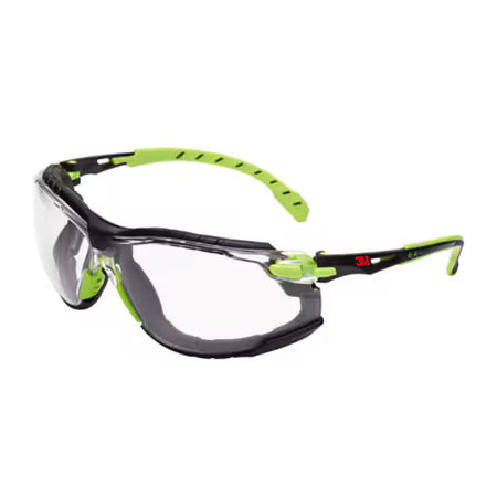 3M™ Solus™ 1000 Schutzbrille, grün/schwarzer Rahmen, Scotchgard™ Anti-Beschlag- und Kratzschutzbeschichtung (K&N), klare Scheiben, Schaumstoffdichtung und Band, S1201SGAFKT-EU, 20/Karton