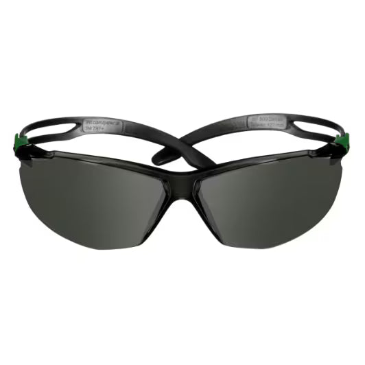 3M™ SecureFit™ 500 Schutzbrille, grün/schwarzer Rahmen, kratzfest+ (K), IR 3.0 graue Scheiben, SF530ASP-GRN-EU, 20 Stück/Karton