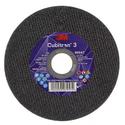 3M™ Cubitron™ 3 Trennscheibe, 86647, 60+, T41, 125 mm x 1 mm x 22,23 mm, EN, 25 Stück/Packung, 50 Stück/Karton