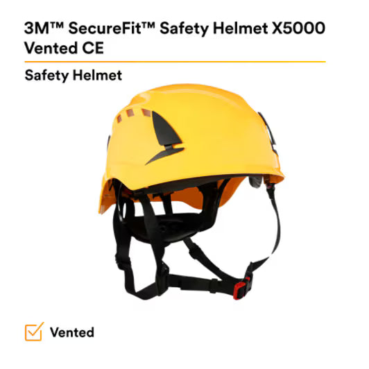 3M™ SecureFit™ X5000 Schutzhelm, belüftet, 1000 V, CE, gelb, X5002VE-CE