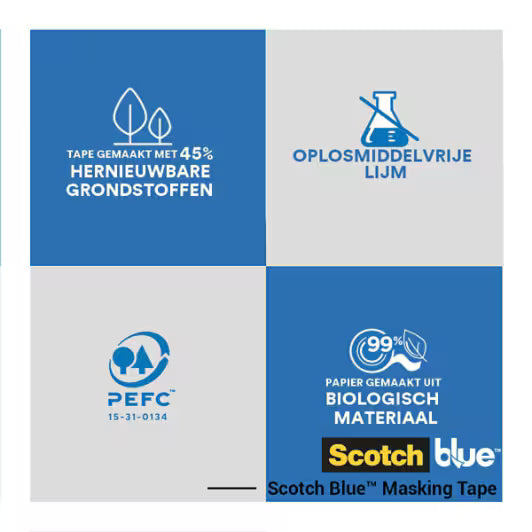 ScotchBlue™ Malerband für verschiedene Oberflächen, 36 mm x 41 m, 1 Rolle/Packung, 100 % PEFC, SGSCH-PEFC-COC-110078
