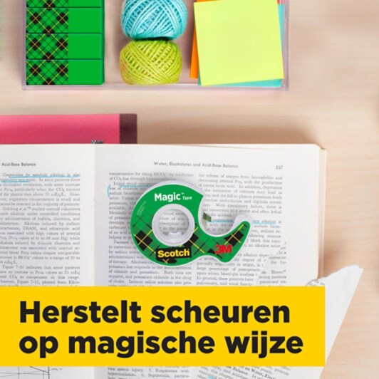 Scotch® Magic™ Unsichtbares Klebeband, 3 Rollen, 19 mm x 25 m + 1 Klebebandabroller Gratis
