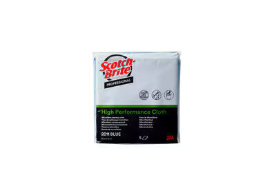 Scotch-Brite™ Hochleistungs-Mikrofasertuch 2011, Blau, 360 mm x 360 mm, 5 Stück/Packung, 10 Packungen/Karton