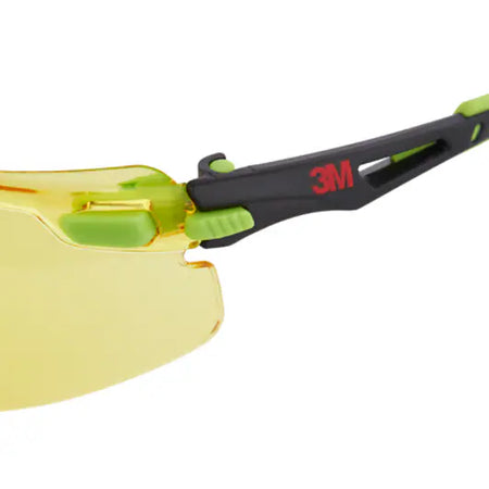 3M™ Solus™ 1000 Schutzbrille, grün/schwarzer Rahmen, Scotchgard™ Anti-Beschlag- und Kratzschutzbeschichtung (K&N), bernsteinfarbene Gläser, S1203SGAF-EU, 20/Karton