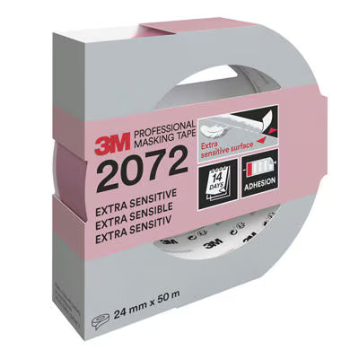 3M™ Professionelles Abdeckband 2072, extra empfindlich, 24 mm x 50 m, 1 Rolle/Packung, 100 % PEFC, SGSCH-PEFC-COC-110078