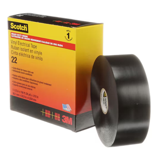 Scotch® 22 Vinyl-Elektro-Isolierband, Schwarz, 38 mm x 33 m, 0,25 mm
