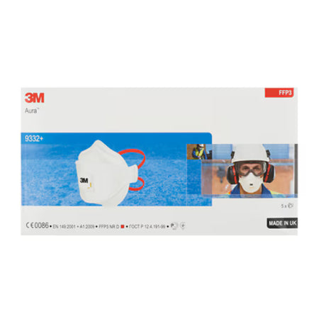 3M™ Aura™ Staubmaske, FFP3, mit Ventil, Großpackung, 9332+