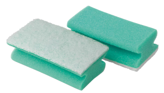 Scotch-Brite™ Synthetischer Schwamm mit Griff 108, Grün/Weiß, 70 mm x 130 mm, 10/Packung