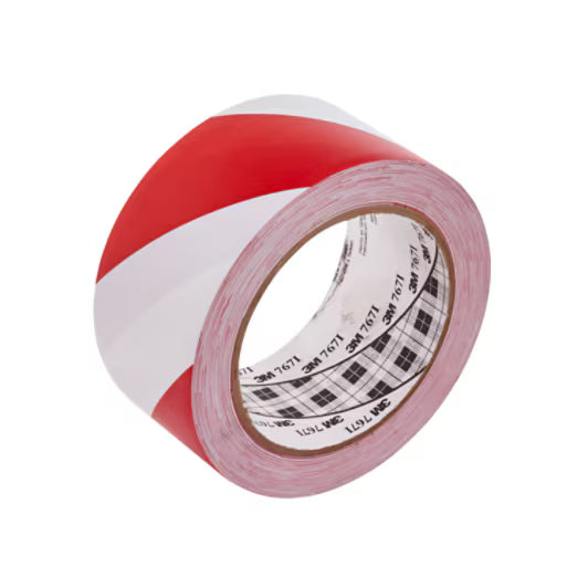 3M™ Warnmarkierungsband 767i, Weiß/Rot, 50 mm x 33 m