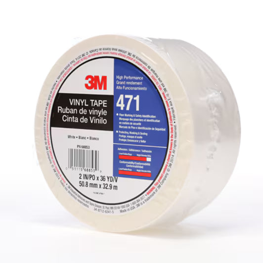 3M™ Vinylband 471, weiß, 50 mm x 33 m, 0.14 mm, einzeln verpackt