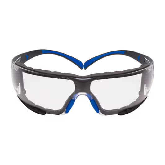 3M™ SecureFit™ 400 Schutzbrille, blau/grauer Rahmen, Schaumstoff, Scotchgard™ Antibeschlag- und kratzfeste Beschichtung (K&N), klare Gläser, SF401SGAF-BLU-F-EU