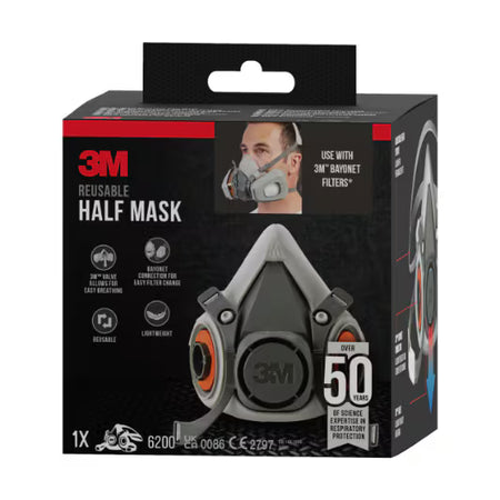 3M™ Wiederverwendbare Halbmaske 6200, mittel