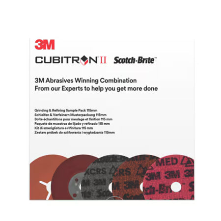 3M™ Schleif- und Feinschleif-Set, einschließlich 115 mm 787C und PN-DH Scheiben, mit 1 hochwertigen gerippten Stützteller, Muster