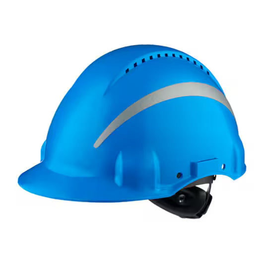 3M™ Schutzhelm, Uvicator, Ratschenverschluss, belüftet, reflektierend, Kunststoff-Schweißband, blau, G3000NUV-R-BB