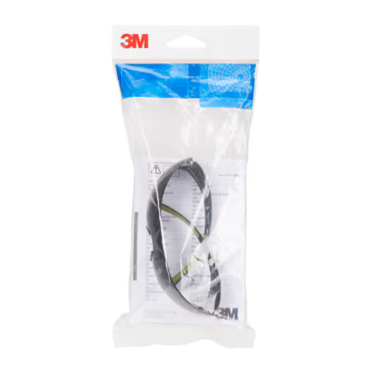 3M™ SecureFit™ 400 Schutzbrille, schwarz/grüner Rahmen, kratzfest/beschlagfrei, graue Gläser, SF402AS/AF-EU