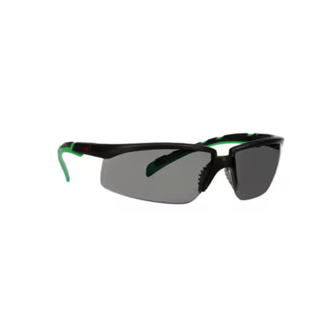 3M™ Solus™ 2000 Schutzbrille, schwarz/grüner Rahmen, kratzfest+ (K), IR 3.0 graue Gläser, S2030ASP-BLK, 20/Karton