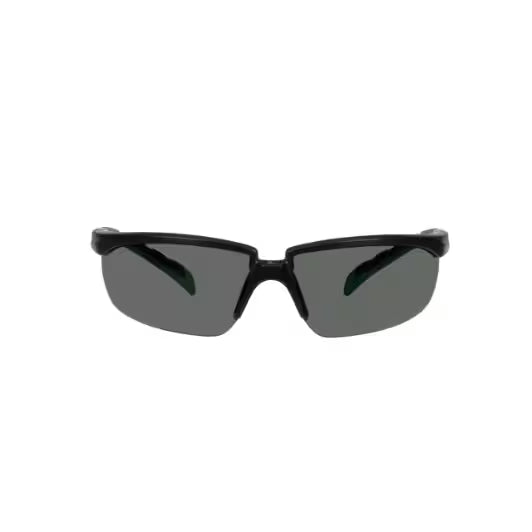 3M™ Solus™ 2000 Schutzbrille, schwarz/grüner Rahmen, kratzfest+ (K), IR 3.0 graue Gläser, S2030ASP-BLK, 20/Karton