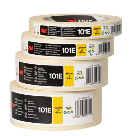 3M™ Abdeckband für allgemeine Anwendungen 101E, Beige, 48 mm x 45 m, Rolle etikettiert