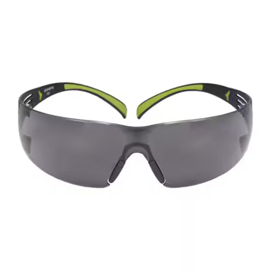 3M™ SecureFit™ 400 Schutzbrille, schwarz/grüner Rahmen, kratzfest/beschlagfrei, graue Gläser, SF402AS/AF-EU