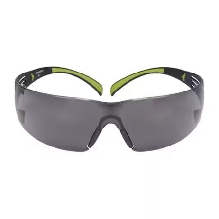3M™ SecureFit™ 400 Schutzbrille, schwarz/grüner Rahmen, kratzfest/beschlagfrei, graue Gläser, SF402AS/AF-EU