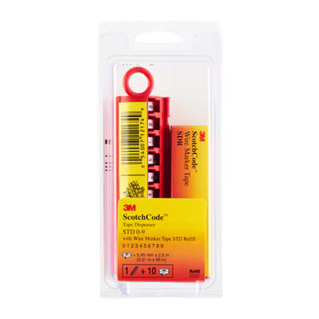 3M™ ScotchCode™ STD-0/9 Kabelmarkierungsspender, Nummern 0-9 bestückt