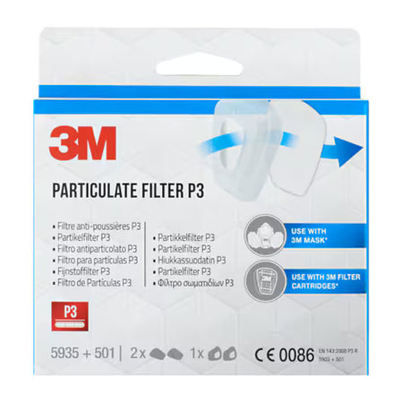 3M™ Feinstaubfilter 5935, 2 Paar 5935 Filter + 1 Paar 501 Filterhalter/Packung