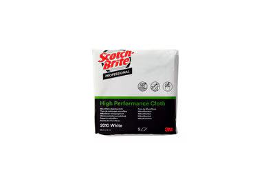 Scotch-Brite™ Hochleistungs-Mikrofasertuch 2010, Weiß, 360 mm x 360 mm, 5er-Pack, 10 Pack/Karton