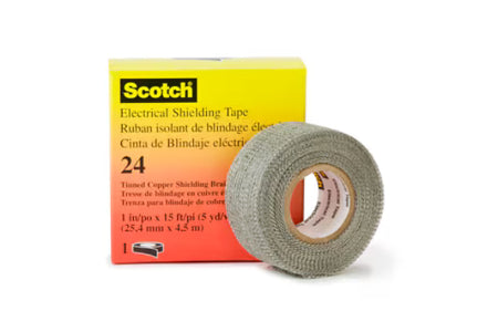 Scotch® 24 Erdungsgeflecht, Silber, 25 mm x 4,5 m, 0,4 mm