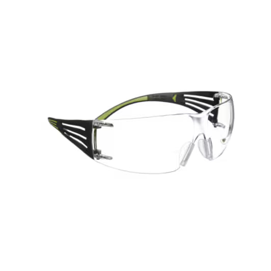 3M™ SecureFit™ 400 Schutzbrille mit Lesehilfe, Schwarz/Grün, kratzfest/antibeschlag, klare +2.5 Gläser, SF425AS/AF-EU, 20/Karton