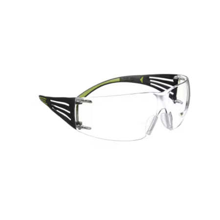 3M™ SecureFit™ 400 Schutzbrille mit Lesehilfe, Schwarz/Grün, kratzfest/antibeschlag, klare +2.5 Gläser, SF425AS/AF-EU, 20/Karton