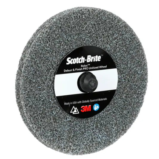 Scotch Brite™ Roloc™ Entgrat- und Finishing-PRO-Unitized-Rad DP-UR, 76 mm x 3,2 mm, ohne Bohrung, 6C MED+
