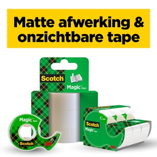 Scotch® Magic™ Invisible Tape 8-1915R3/2, Aktionspackung, 19 mm x 15 m, 2 + 1 GRATIS Rollen/Packung