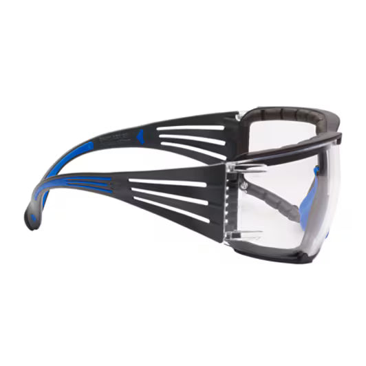 3M™ SecureFit™ 400 Schutzbrille, blau/grauer Rahmen, Schaumstoff, Scotchgard™ Antibeschlag- und kratzfeste Beschichtung (K&N), klare Gläser, SF401SGAF-BLU-F-EU