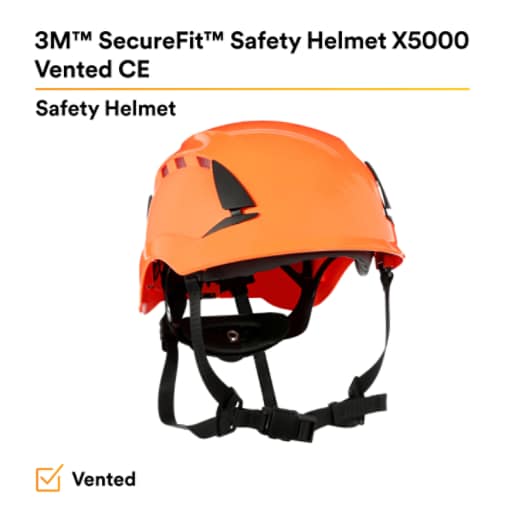 3M™ SecureFit™ X5000 Schutzhelm, belüftet, 1000 V, CE, orange, X5007VE-CE
