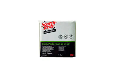 Scotch-Brite™ Hochleistungs-Mikrofasertuch 2010, Grün, 360 mm x 360 mm, 5 Stück/Packung, 10 Packungen/Karton