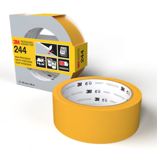 3M™ Profi-Kreppband 244, Verschiedene Oberflächen, 36 mm x 50 m, 1 Rolle/Packung, 100 % PEFC SGSCH-PEFC-COC-110078