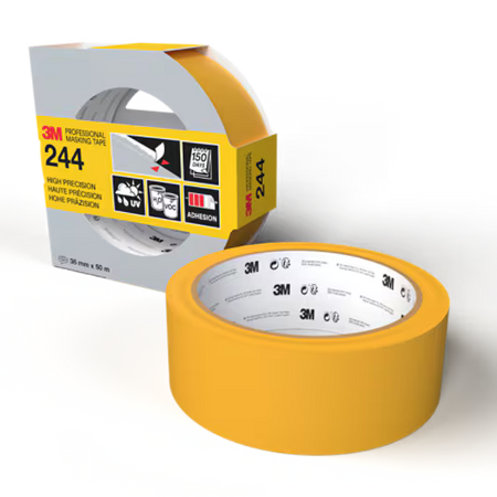 3M™ Profi-Kreppband 244, Verschiedene Oberflächen, 36 mm x 50 m, 1 Rolle/Packung, 100 % PEFC SGSCH-PEFC-COC-110078