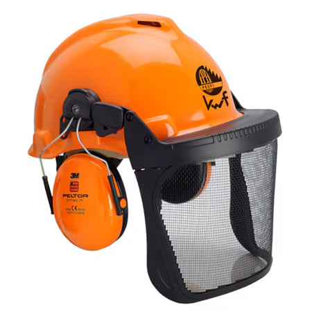 3M™ Forstkombination, FPA, G3000 orange Schutzhelm, H31 Kapselgehörschutz, FH1 Halterung und 5B Netz-Gesichtsschutz, G3000MOR31FH15B