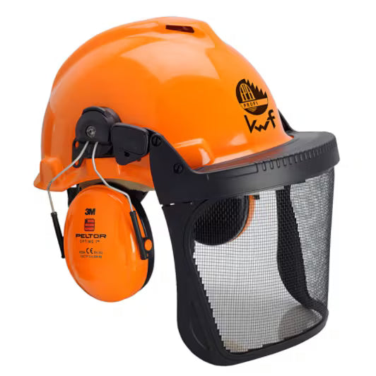 3M™ Forstkombination, G3000 orange Schutzhelm, H31 Kapselgehörschutz, FH1 Halterung, 5C Gittervisier, KWF, G3000MOR31FH15C FPA