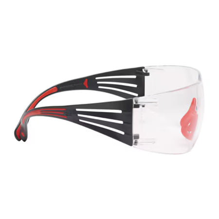 3M™ SecureFit™ 400 Schutzbrille, rot/grauer Rahmen, Scotchgard™ Antibeschlag- und Antikratz-Beschichtung (K&N), klare Scheiben, SF401SGAF-RED-EU