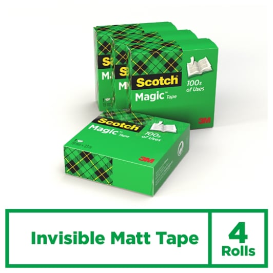 Scotch® Magic™ Unsichtbares Klebeband, 4 Rollen, 19 mm x 33 m